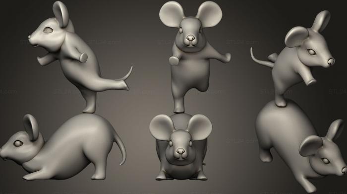 Статуэтки животных (Mouse2, STKJ_1196) 3D модель для ЧПУ станка